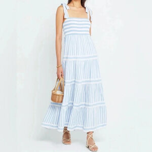 NEW CAARA Women's Elara Striped Smocked Dress SZ SMALL